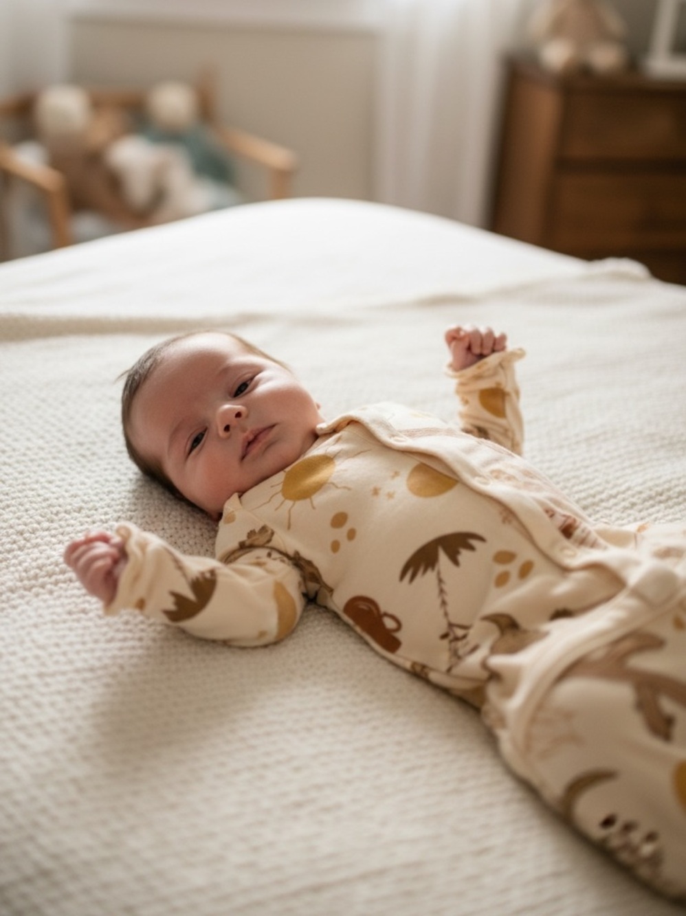 Goumi Baby Sleep Sack Cactus Cowboy Hat Nature Print 0-3M Cream